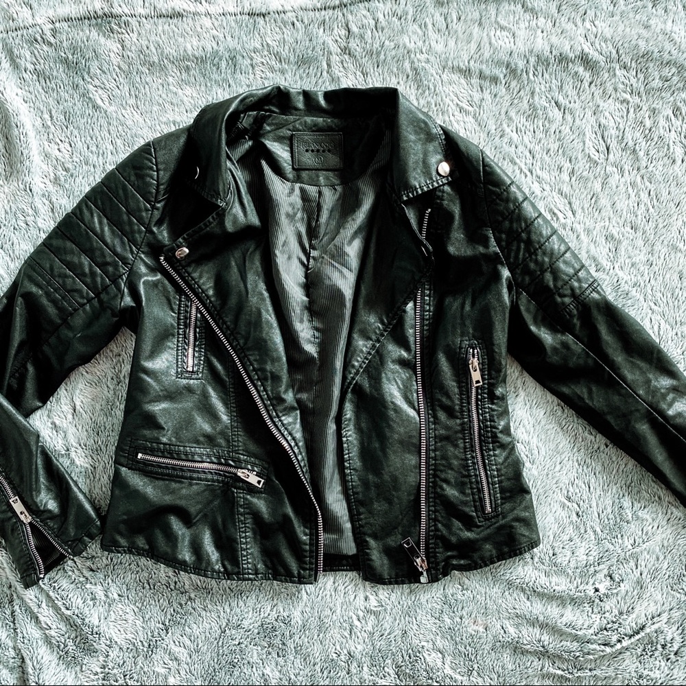 Blank NYC Black Faux Leather Moto Jacket